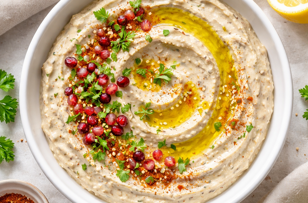 Muttabal con aceite de oliva