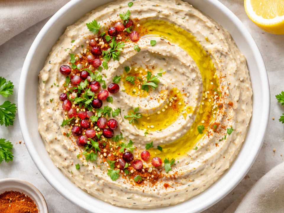 Muttabal con aceite de oliva